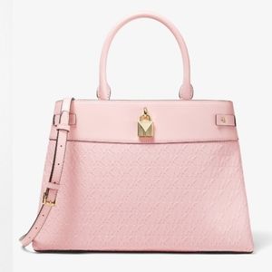 NWT Michael Kors Gramercy Large Satchel Light Pink Vegan Leather